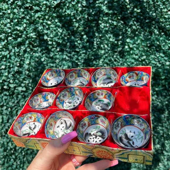 Vintage porcelain sake set, Sake Cup, Hand painted - Picture 5 of 13